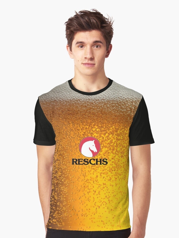 Scottish tartan horse graphic on a Reschs beer t-shirt - Men