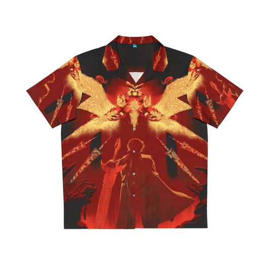 Red devil may cry themed hawaiian shirt