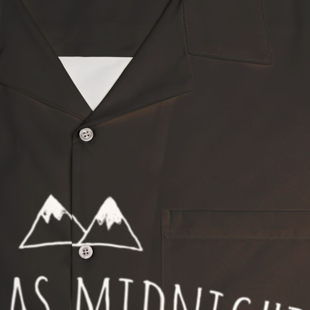 Black Hawaiian Shirt with Twin Peaks Design - Detail