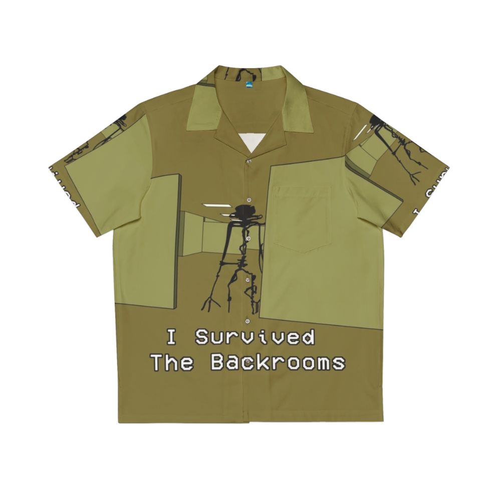 Backrooms creepy Hawaiian shirt with horror and liminal space graphics