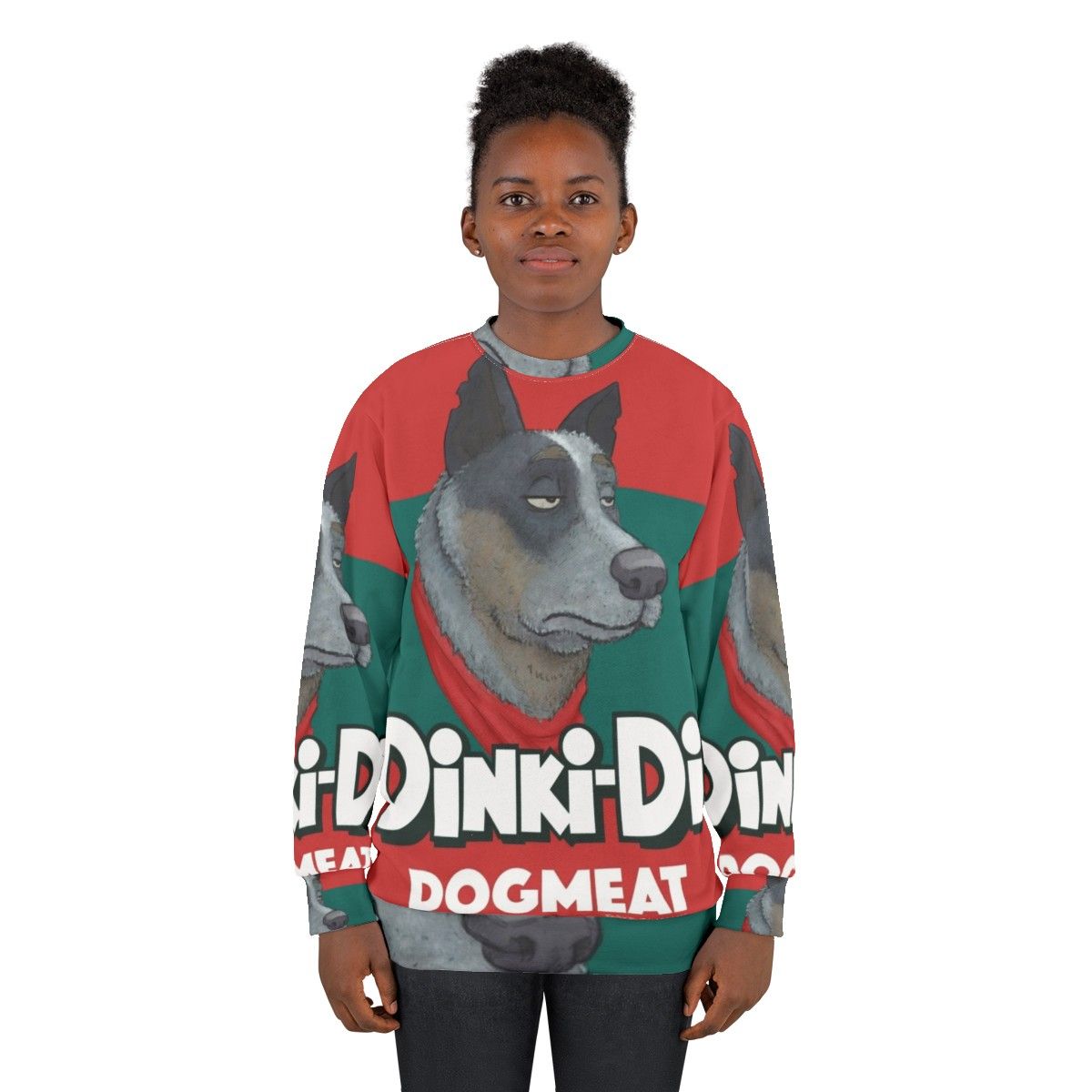 Dinki Di Dogmeat Sweatshirt - Cartoon Dog Meat Apparel - women