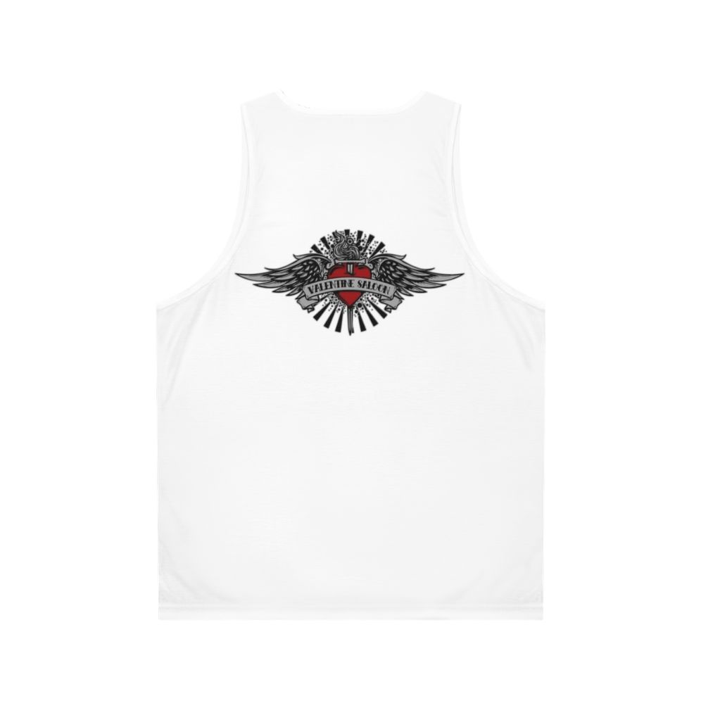 Unisex Valentine's Day Music Themed Tank Top - Back