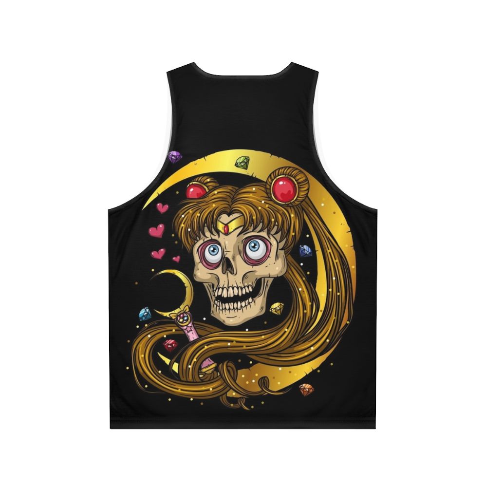 Unisex moon skull tank top - Back