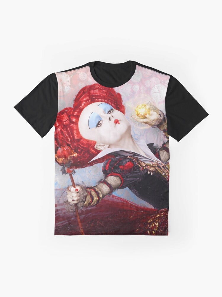 Graphic tee featuring the iconic Red Queen character from Alice in Wonderland - Flat lay