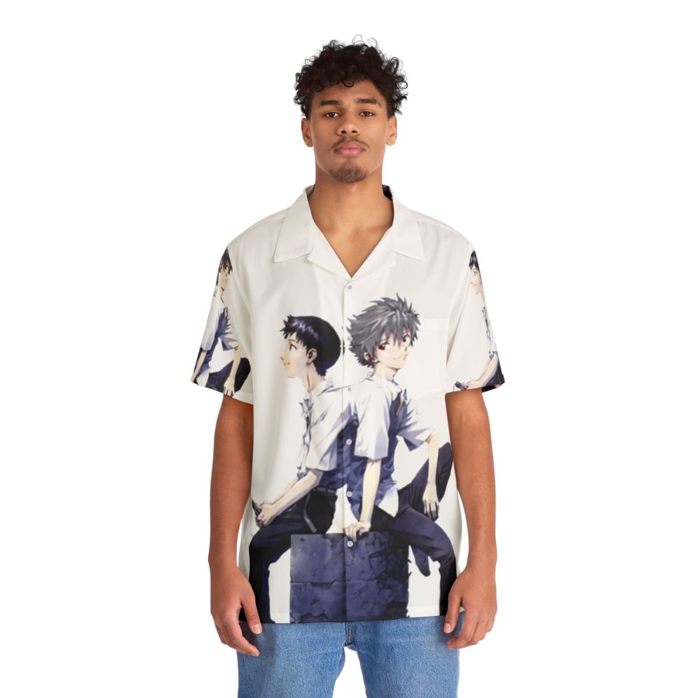 Kawoshin Anime Couple's Hawaiian Shirt - People Front