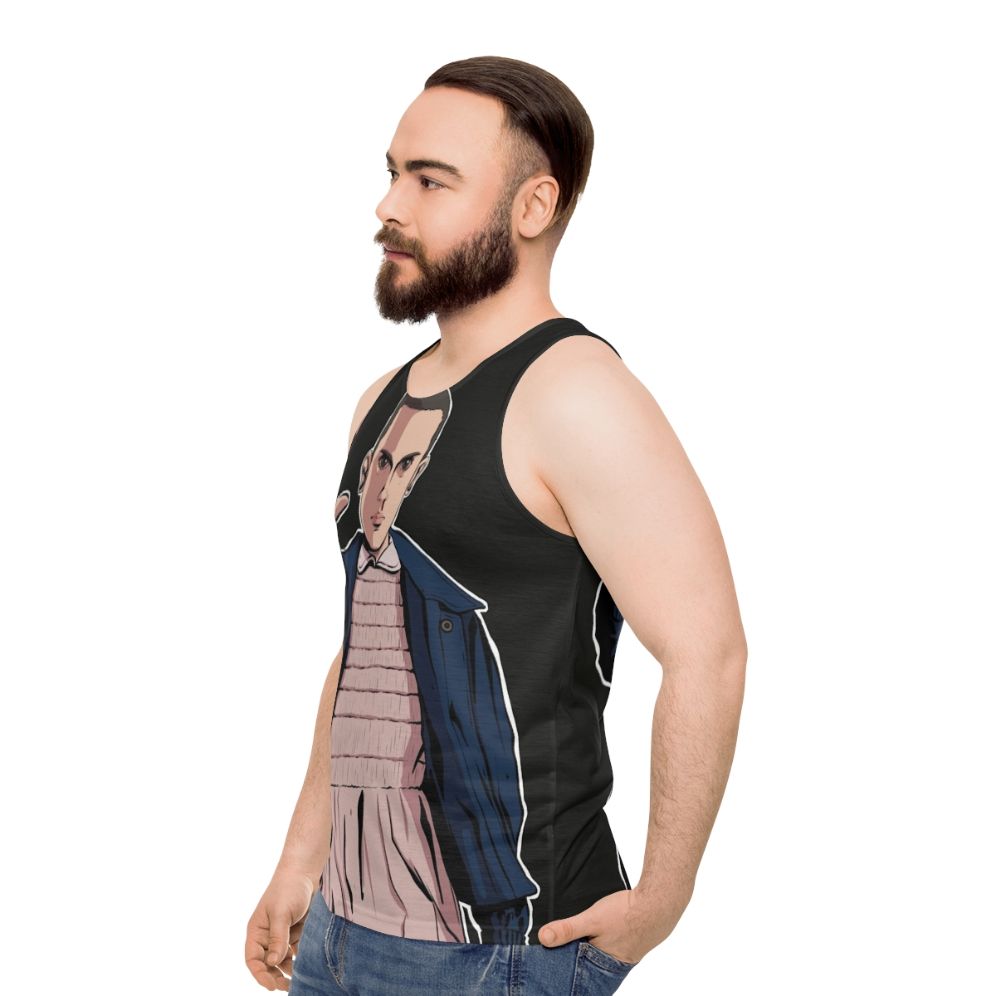 Stranger Things Eleven Fan Art Unisex Tank Top - men side