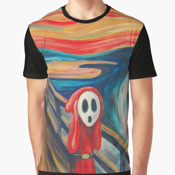 Edvard Munch's famous "The Scream" painting printed on a graphic t-shirt