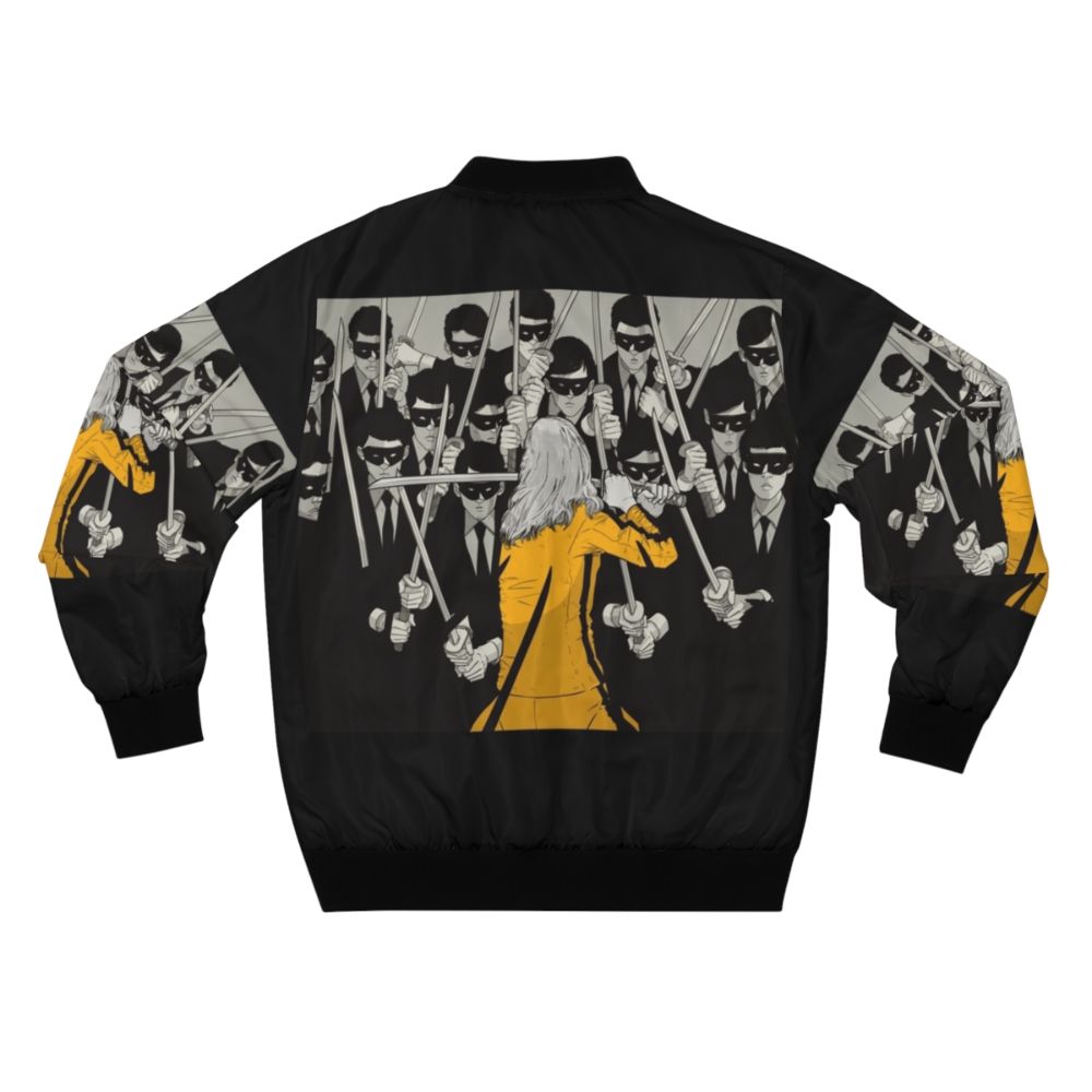 Kill Bill concept art inspired bomber jacket with ninja and anime design elements - Back