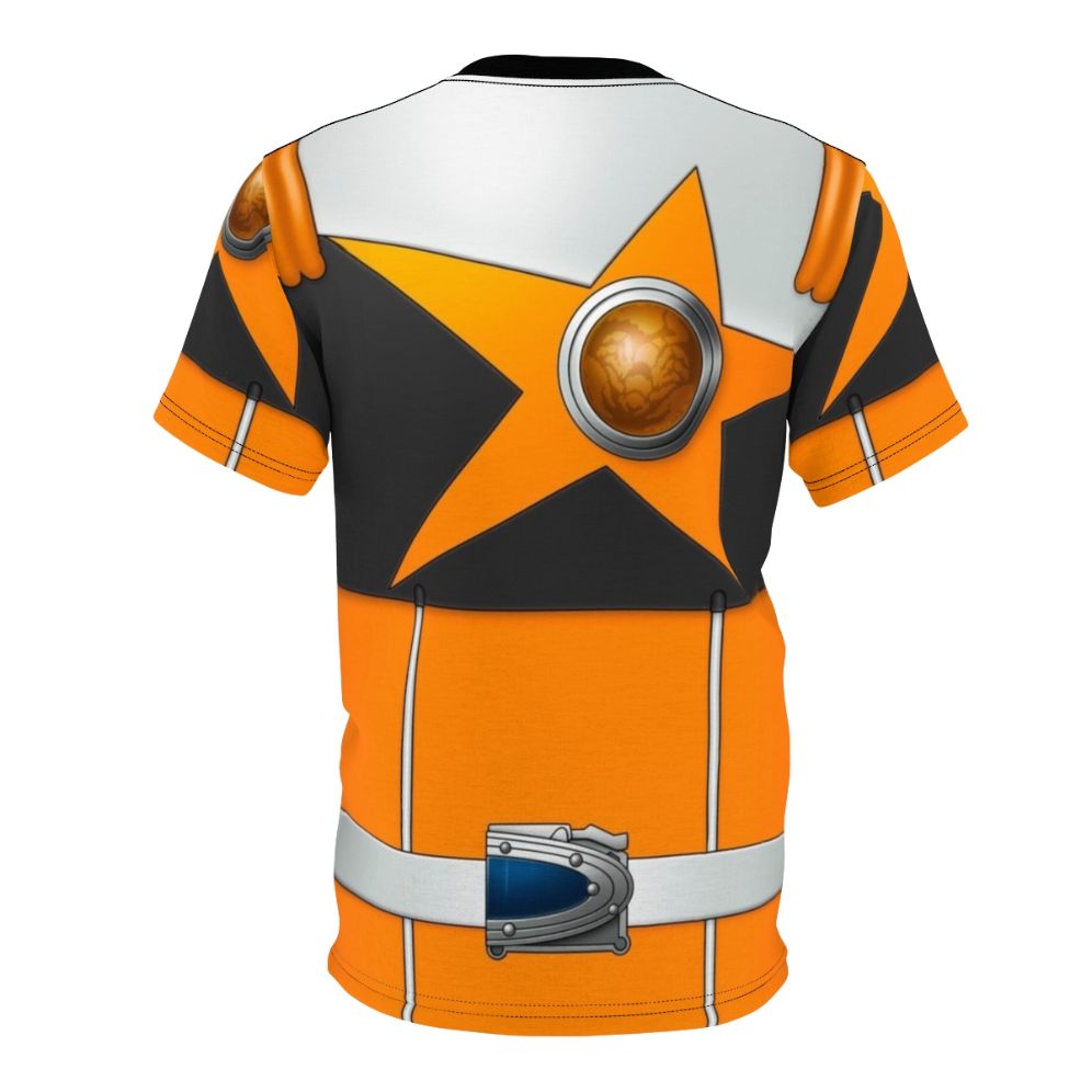 Stylized orange scorpion and galaxy design t-shirt inspired by the Japanese superhero TV series Kyuranger - Back