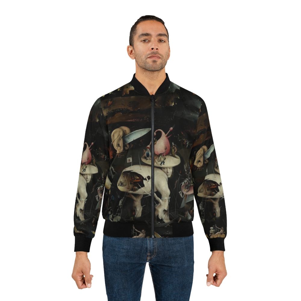 Bomber jacket featuring the iconic Hieronymus Bosch painting 'The Garden of Earthly Delights' - Lifestyle