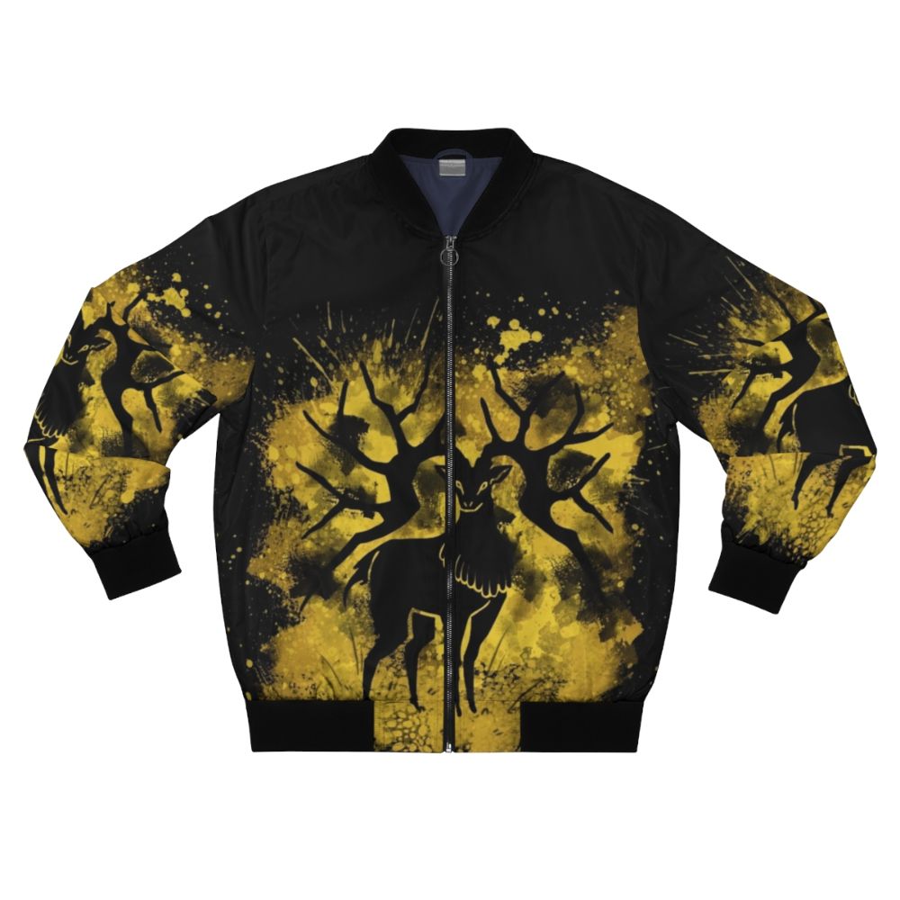 Golden Deer Bomber Jacket with Fire Emblem Inspired Design