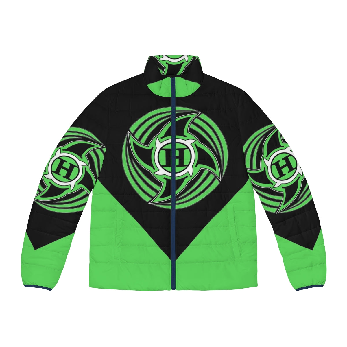 The Hurricane Puffer Jacket - Retro wrestling inspired green puffer jacket