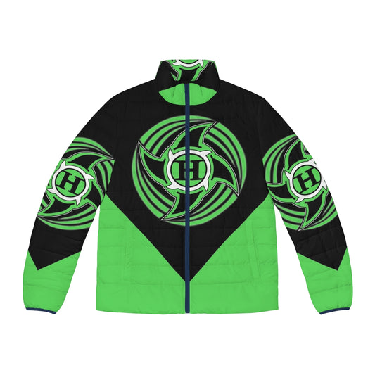 The Hurricane Puffer Jacket - Retro wrestling inspired green puffer jacket