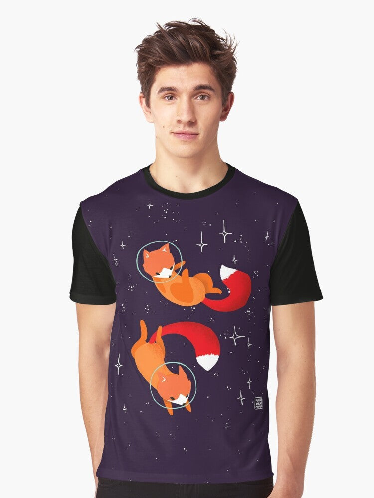 Adorable space foxes design in a cosmic, starry background - Men