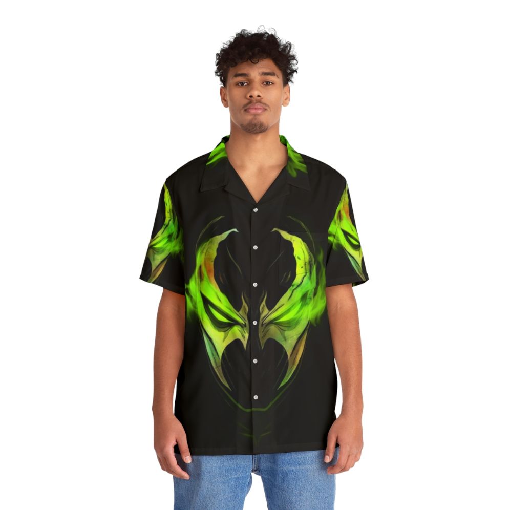 Powerful Lithium Spawn Hawaiian Shirt with Superhero Inspired Design - People Front