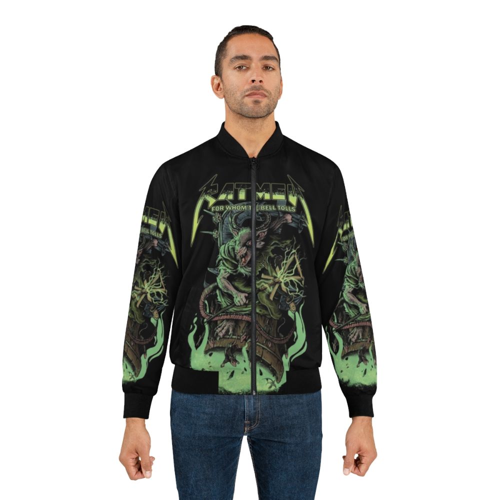 Warhammer Skaven Bomber Jacket with metal skull and furry details - Lifestyle