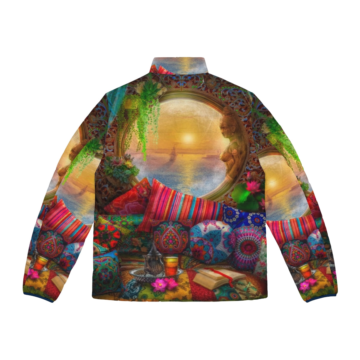 Oasis Puffer Jacket in a bohemian-inspired design - Back