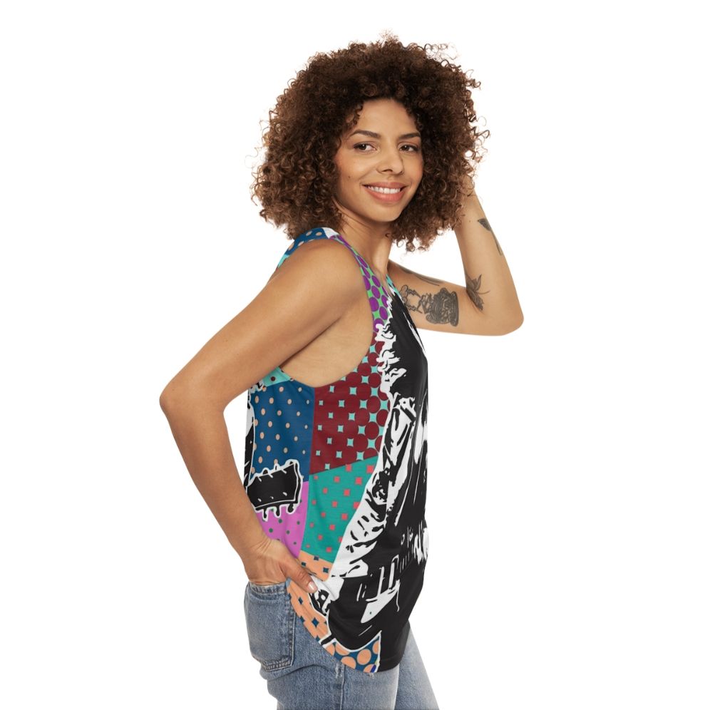 Boogie On Retro Unisex Tank Top for Glam Rock Fans - women side