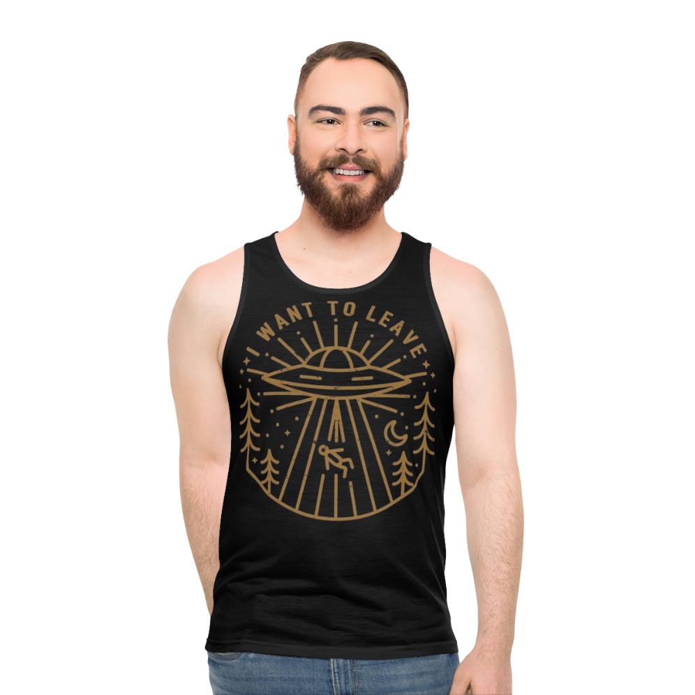 "I Want To Leave" Unisex Science Fiction Tank Top - men