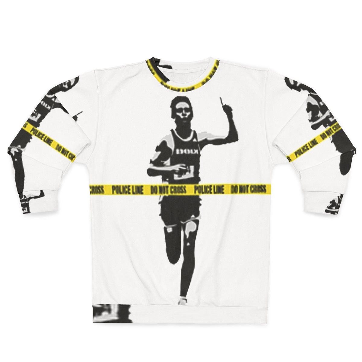 Banksy Marathon Runner Police Line Urban Art Sweatshirt