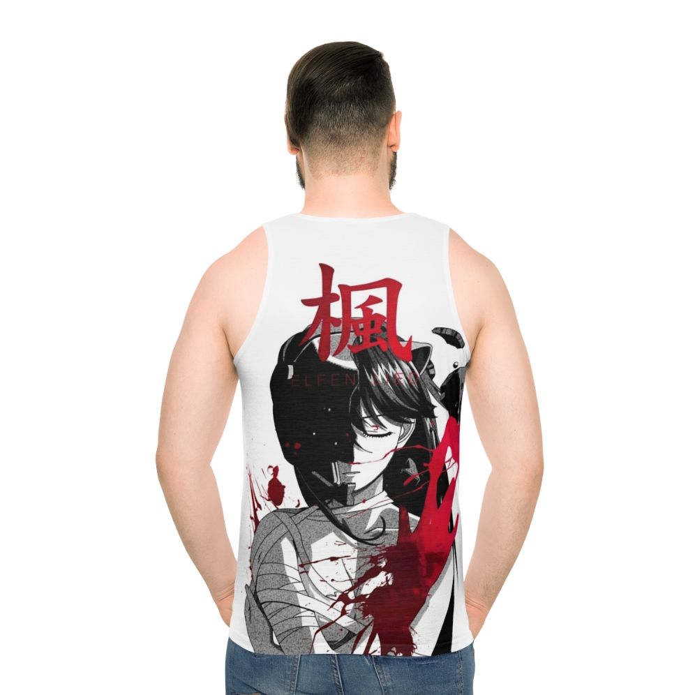 Dark monochrome anime manga elfen lied tragedy unisex tank top - men back