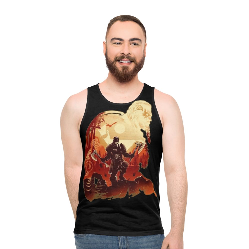 Unisex Viking Adventure Tank Top with Assassin's Creed Valhalla Inspired Design - men