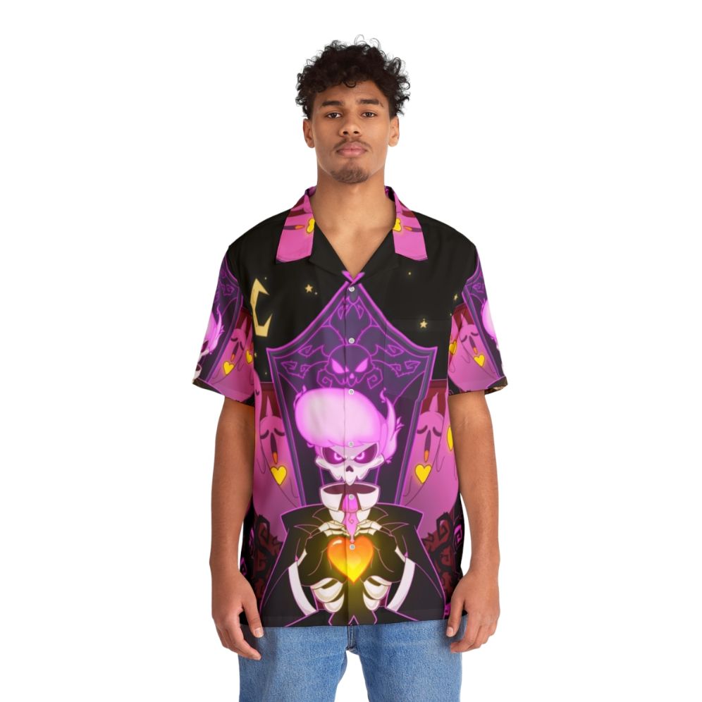 Mystery Skulls Ghost Hawaiian Shirt with Skeleton Apparel - People Front