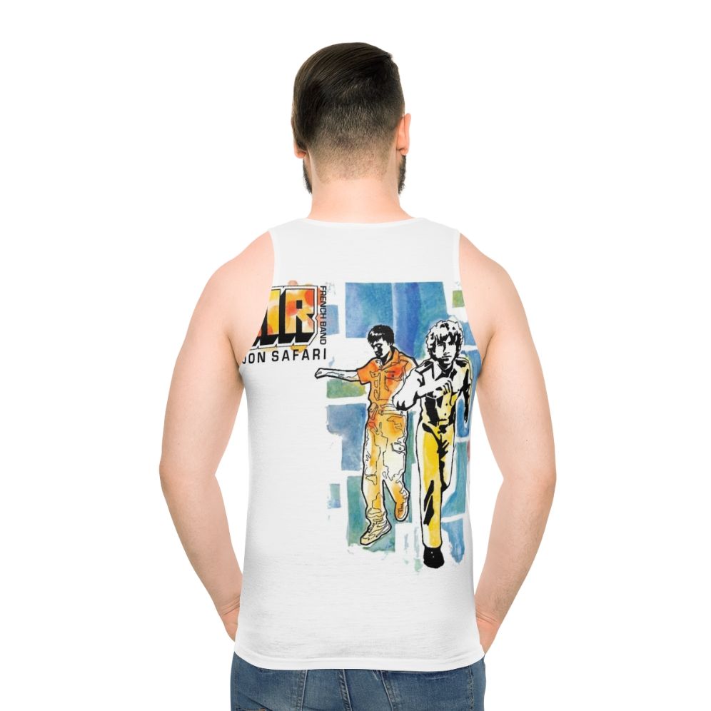 Moon Safari Unisex Tank Top with Music Album and Vinyl Record Graphic - men back