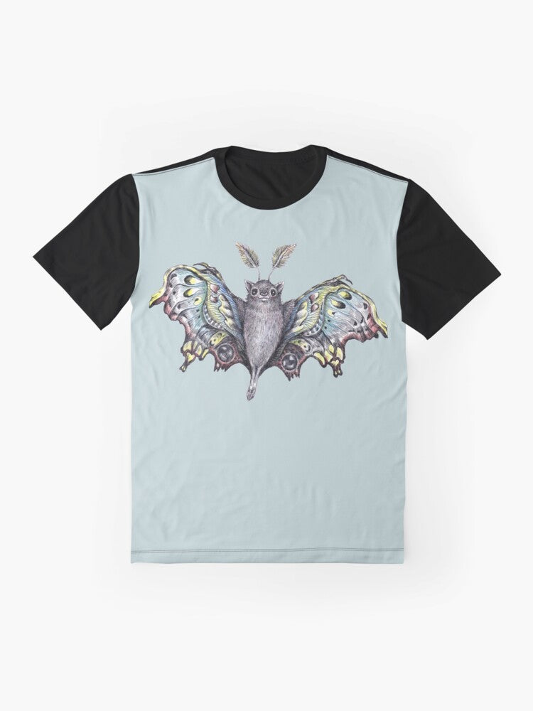 Butterfly bat, a mythical and cute animal graphics on a t-shirt - Flat lay