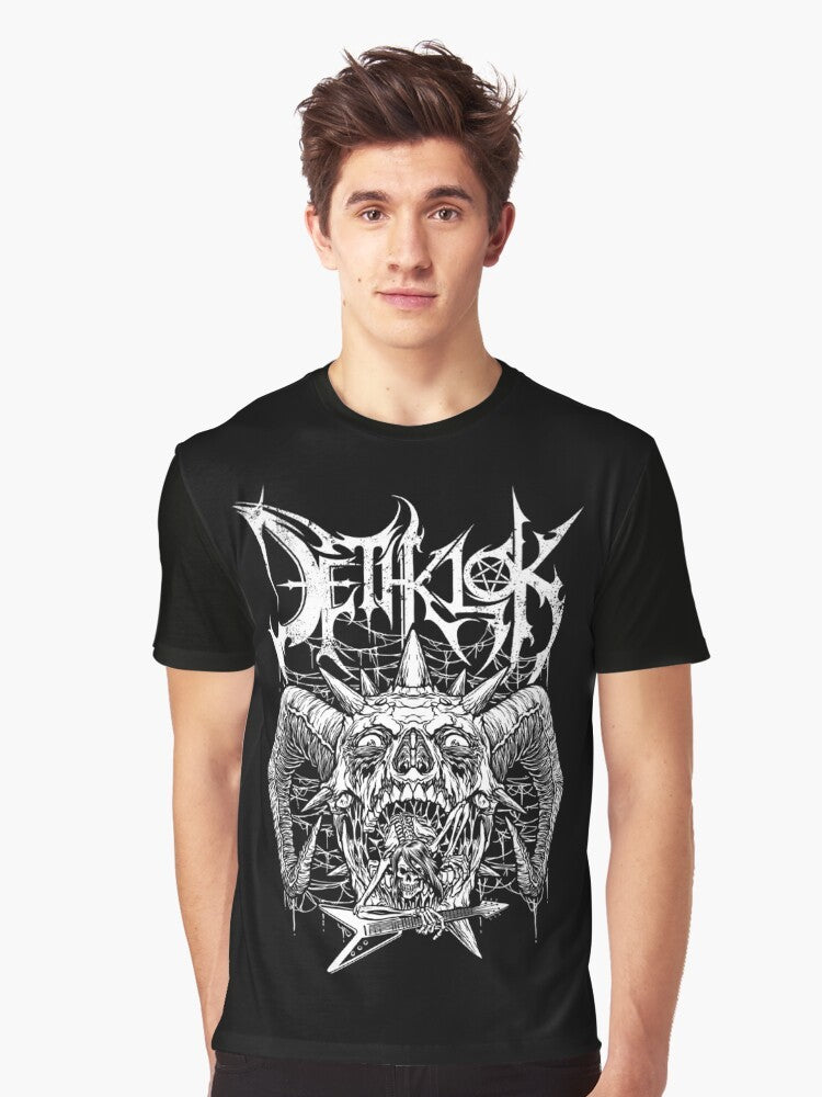 Dethklok Metalocalypse graphic design printed on a black t-shirt - Men