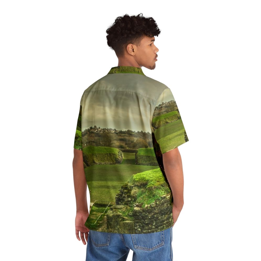 Caerleon Amphitheatre Hawaiian Shirt featuring Roman ruins in Wales - People Back