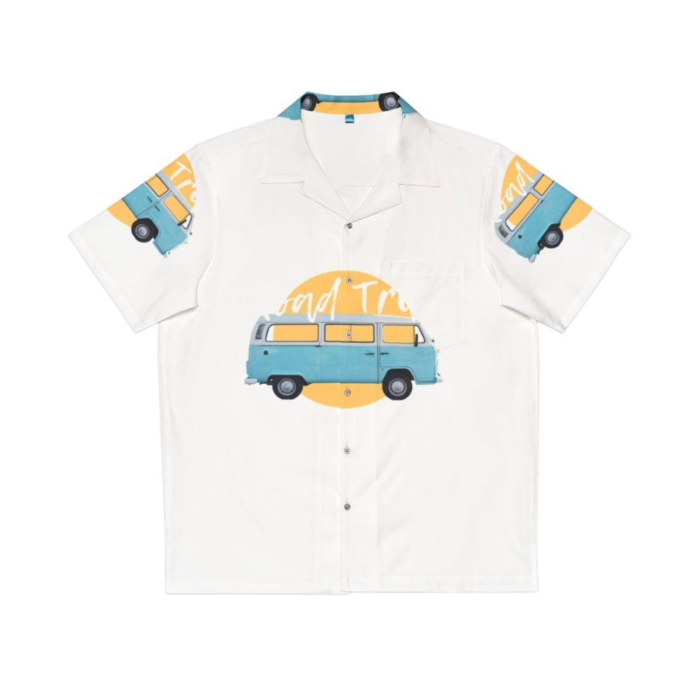 Blue and Yellow Hawaiian Shirt for Travel and Hobbies