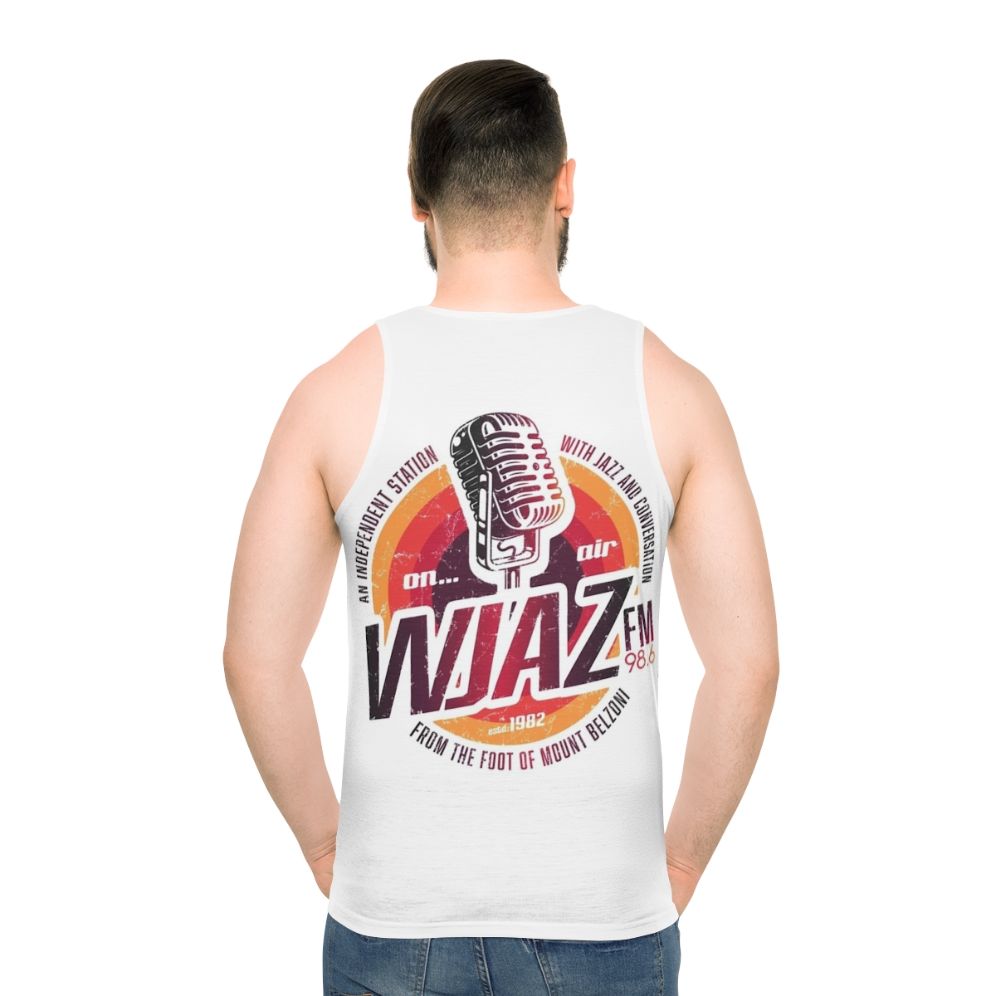 Vintage Radio Design WJAZ Unisex Tank Top - men back