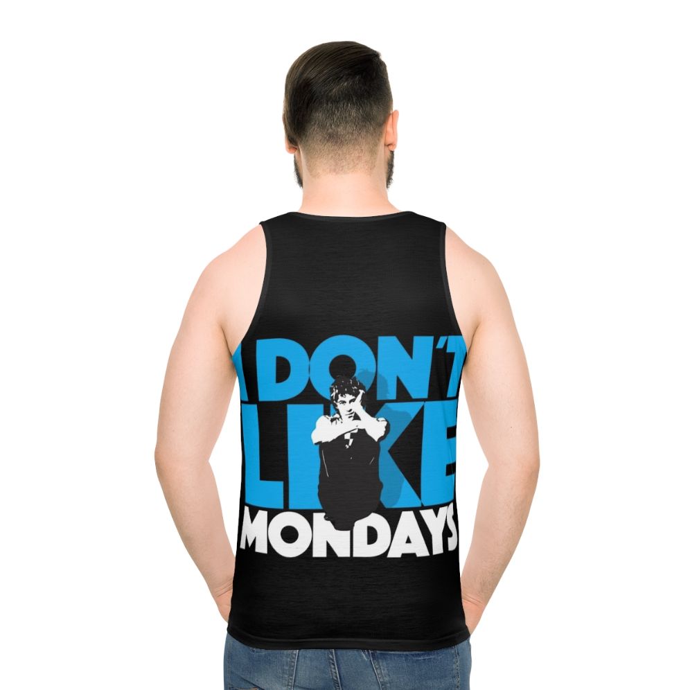 Unisex "I Don't Like Mondays" protest song tank top - men back