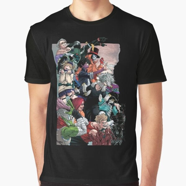 League of Villains graphic anime t-shirt with a bold, stylish design