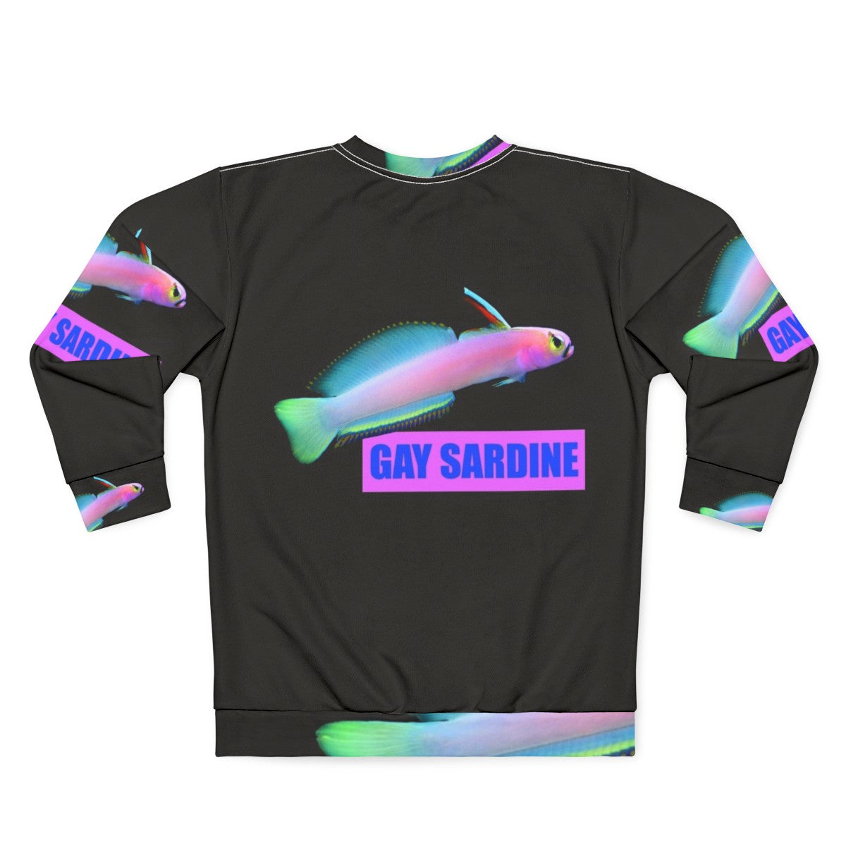 "Gay Sardine Graphic Sweatshirt for LGBT Pride" - Back