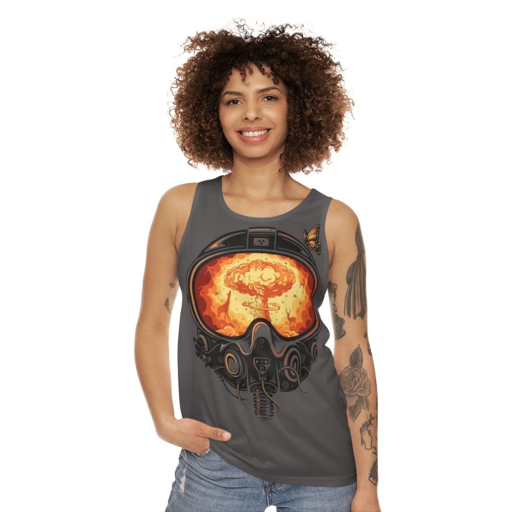 Unisex pilot butterfly graphic tank top - women