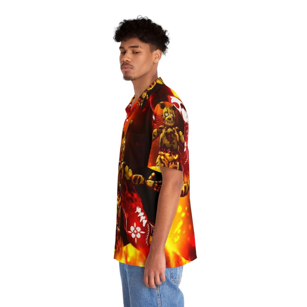 Vibrant Hawaiian Shirt featuring Springtrap from Five Nights at Freddy's in the Year of the Rabbit design - People Left