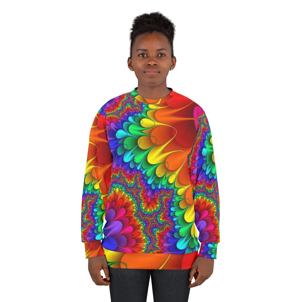 Psychedelic tie-dye rainbow sweatshirt - women