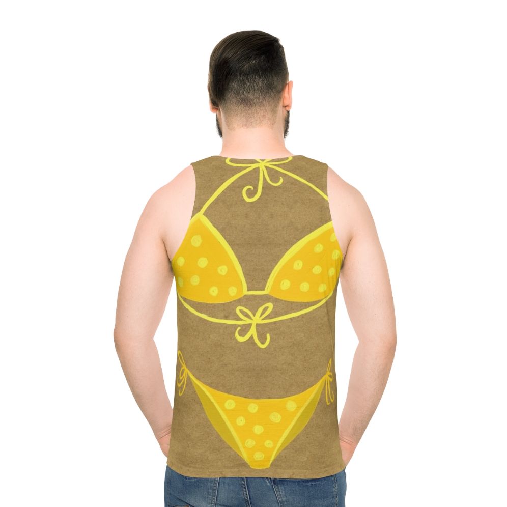 Yellow polka dot tank top - men back