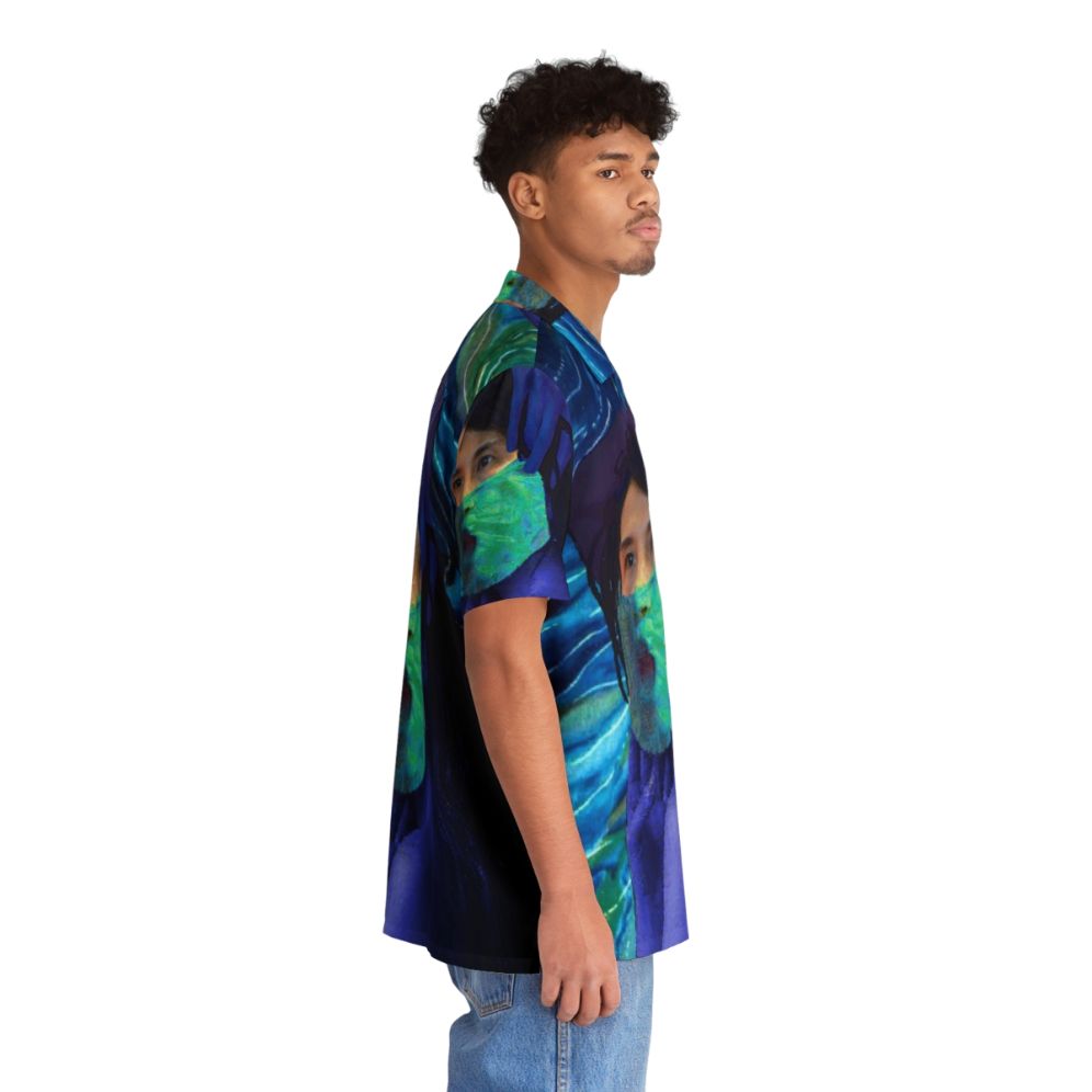 Pandemic Blues Hawaiian Shirt with Tropical Print - People Pight