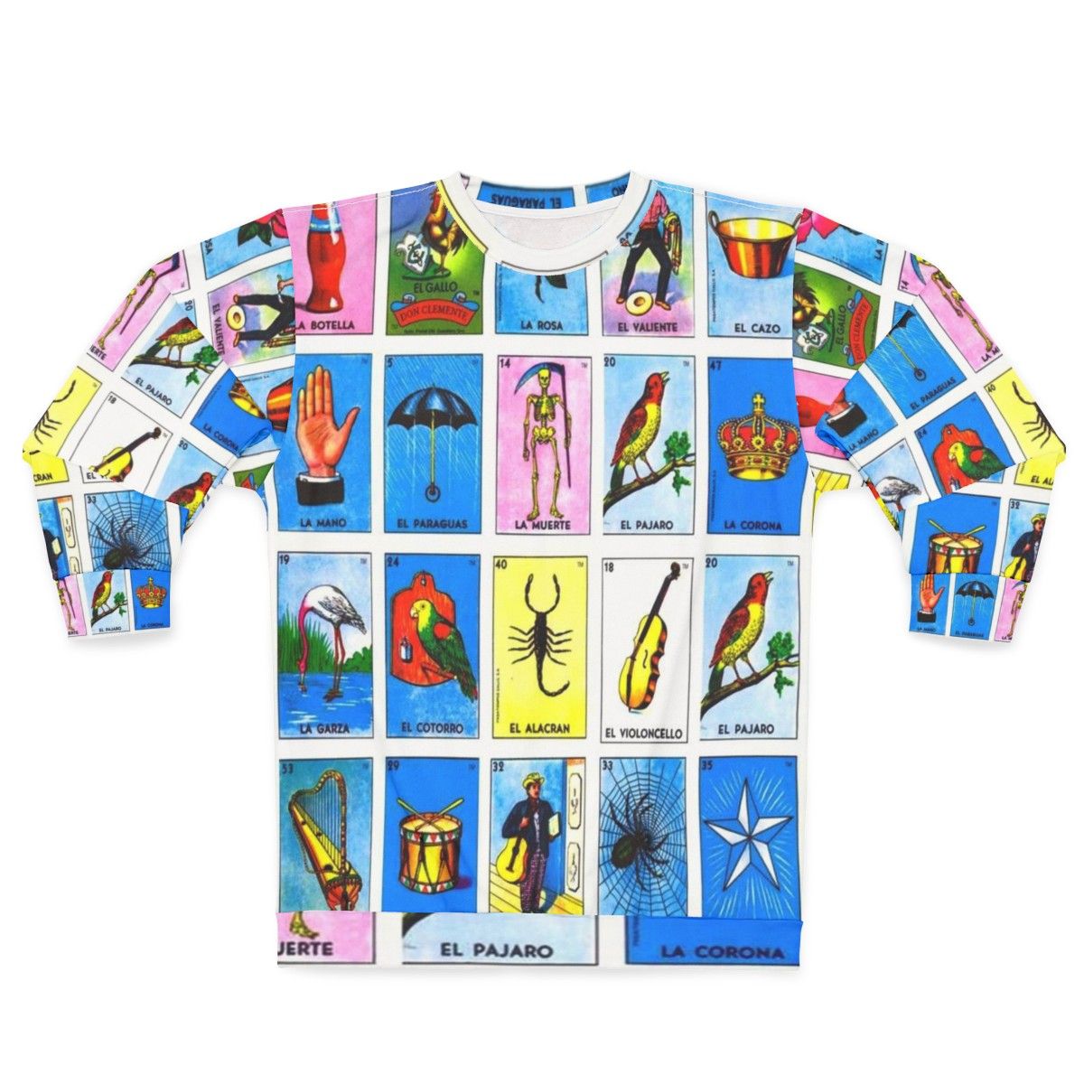 Mexican Lottery Bingo Sweatshirt with Mexican Cultural Symbols