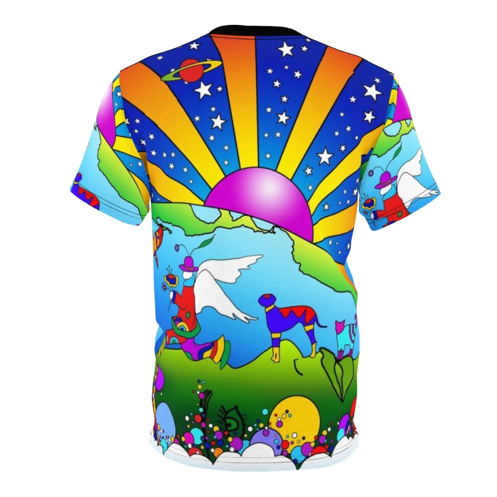 Cosmic pet psychedelic art design on a t-shirt - Back