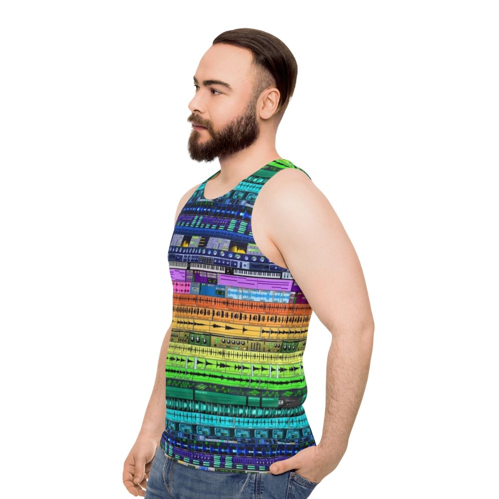 Unisex music producer tank top - men side