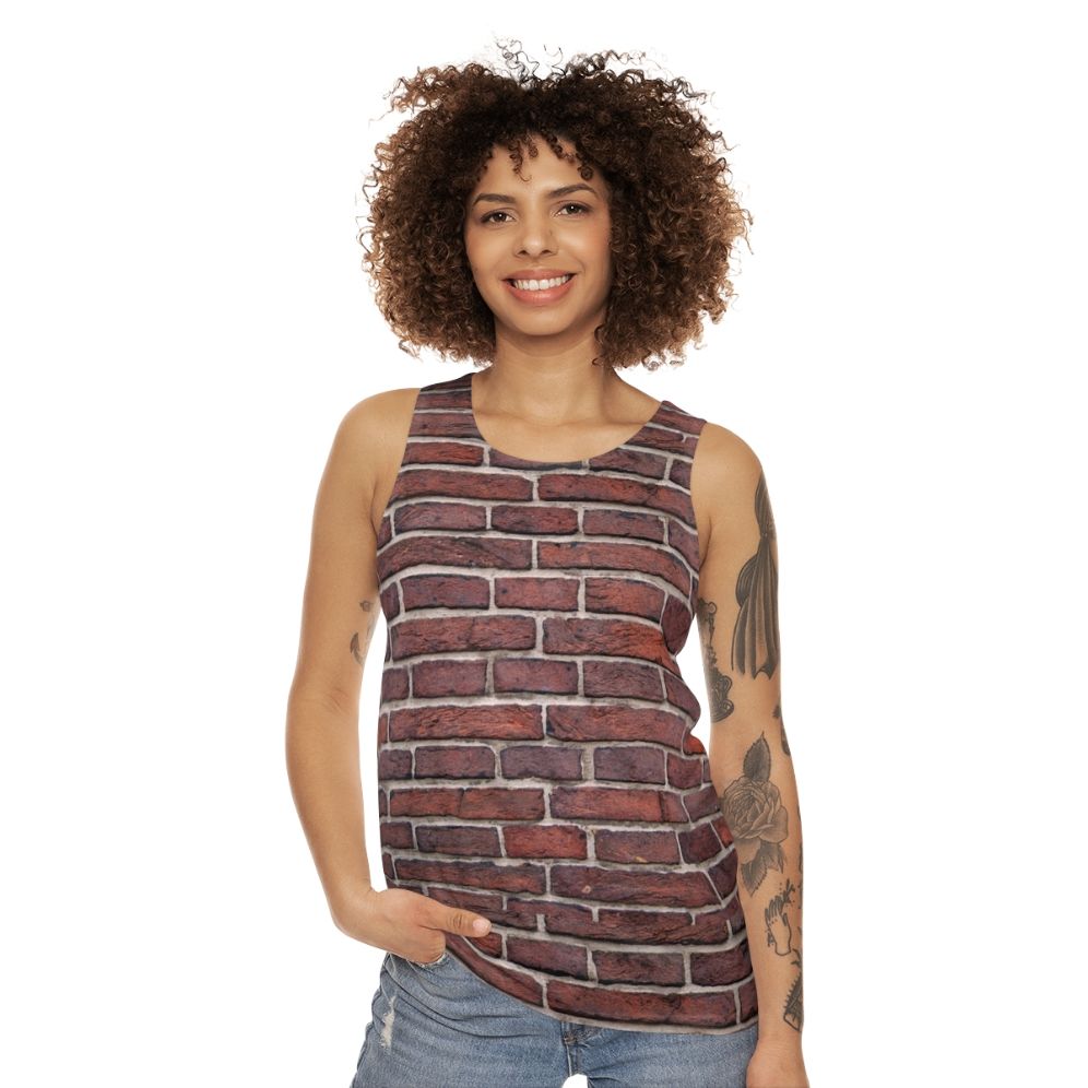 Brick wall unisex tank top - women