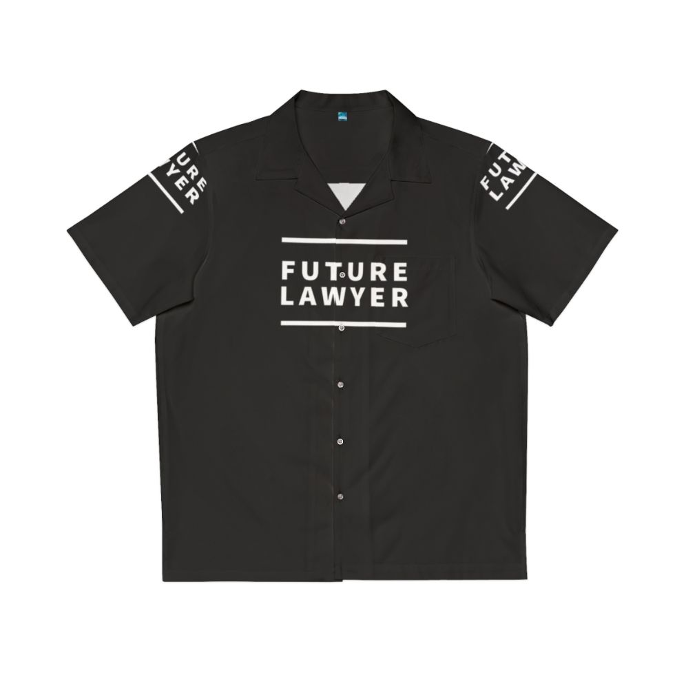 Future Lawyer wearing a Hawaiian-style shirt