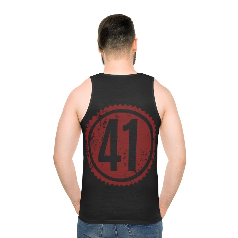 41 Dave Matthews Band Red Distressed Unisex Tank Top - men back