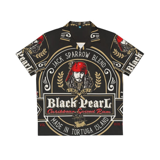 Black Pearl Rum Hawaiian Shirt featuring Captain Jack Sparrow