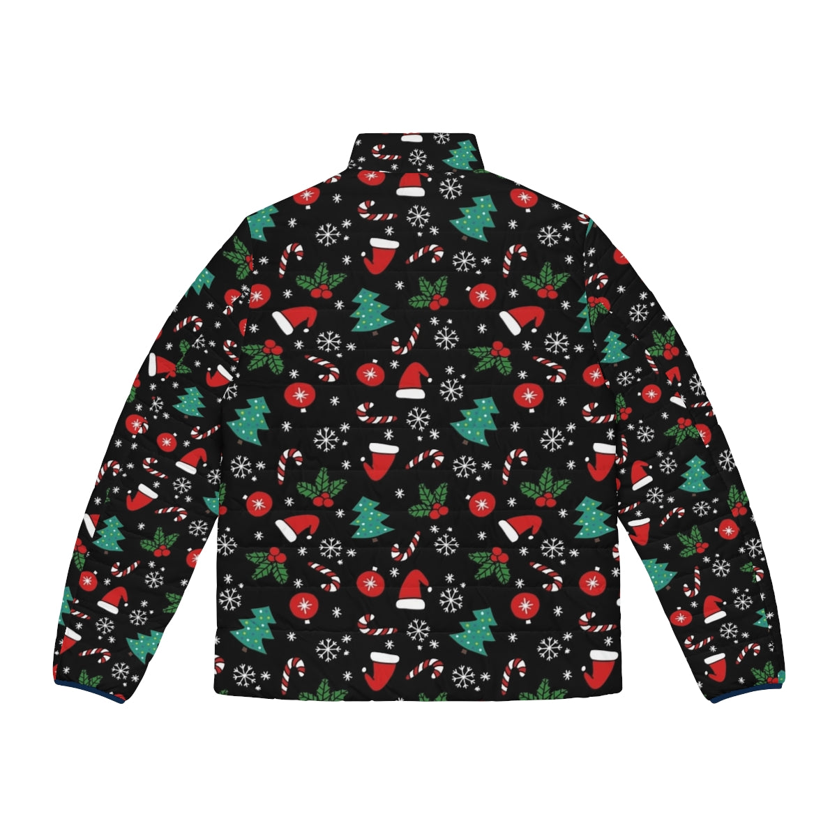 Christmas puffer jacket with winter pattern - Back