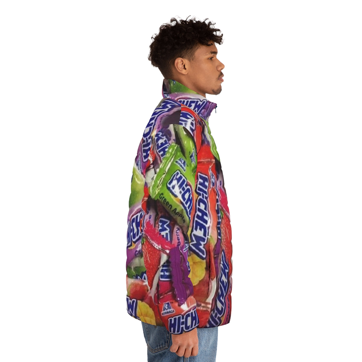 Hi Chew Candy Puffer Jacket with Fruit Flavors - men side right